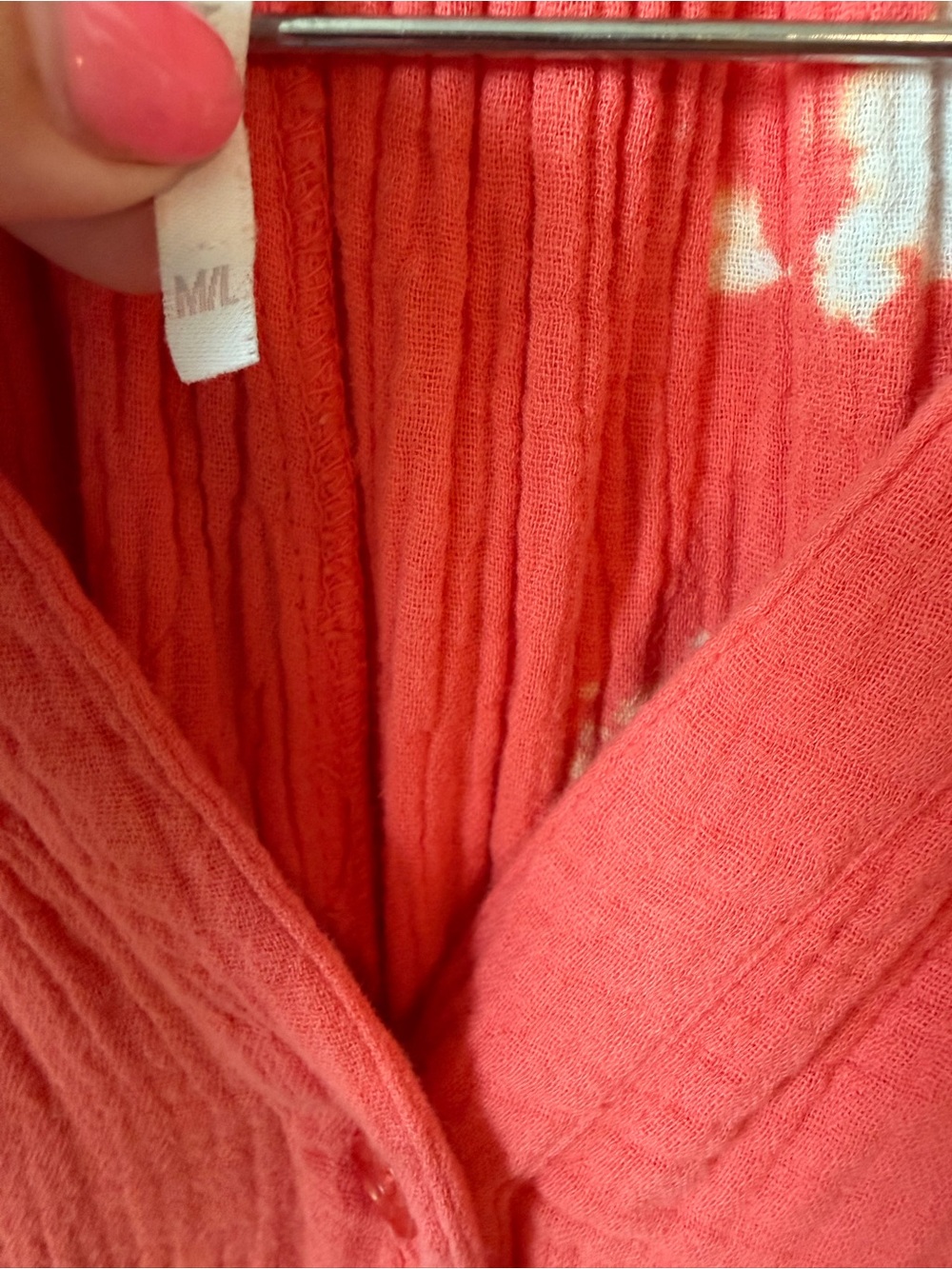 YBF Brand Coral Tie-Dye Caftan Dress or Swim Cover-Up - Picture 6 of 6